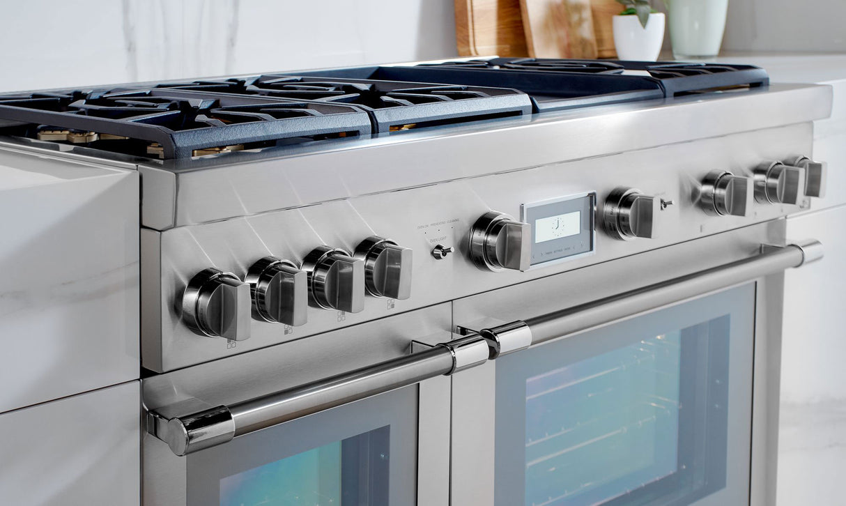 Cuisinière biénergie autoportante 48 po. Inox