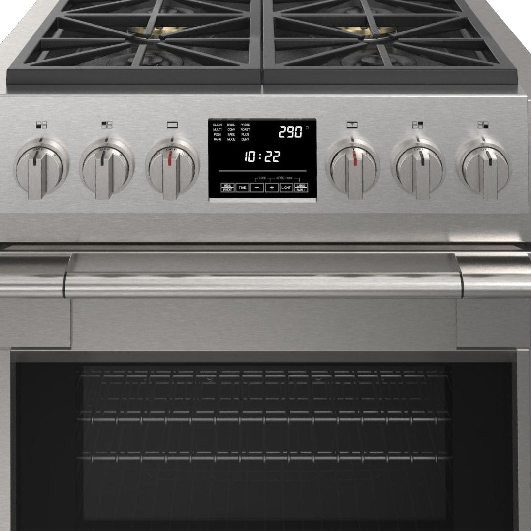 Cuisinière biénergie 30 po, 4,4 pi³ Inox avec Brûleurs Crescendo et Convection double - Sofia Pro