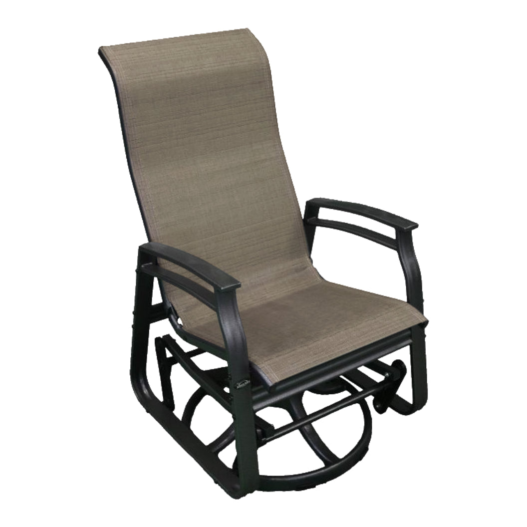 Chaise berçante & pivotante extérieure laiton 1 place - Kaza