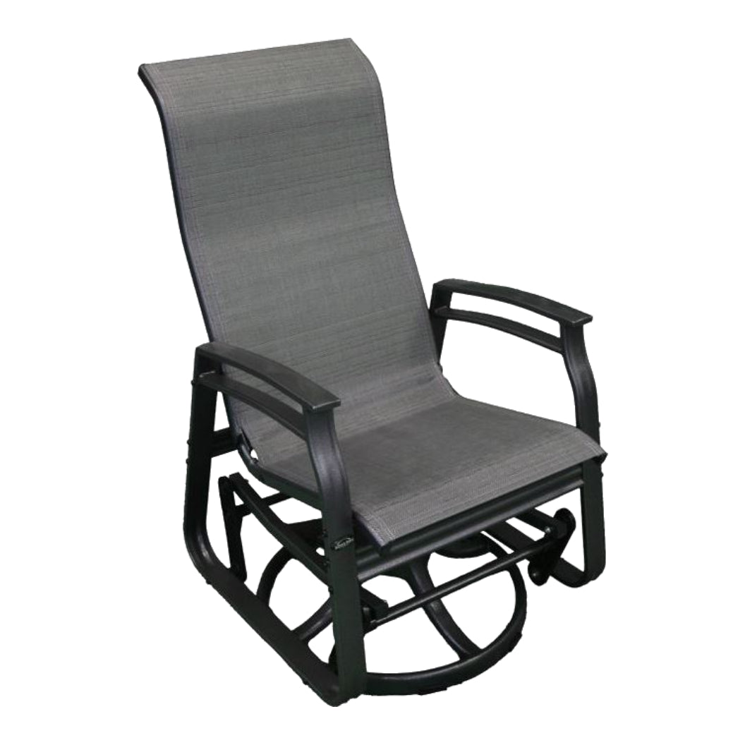 Chaise berçante & pivotante extérieure grise 1 place - Kaza