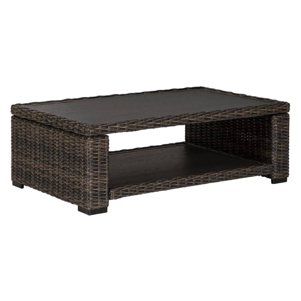 Table basse extérieure en résine brune foncée - Grasson Lane