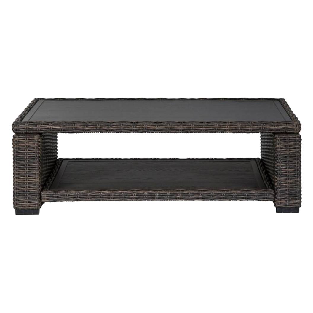 Table basse extérieure en résine brune foncée - Grasson Lane