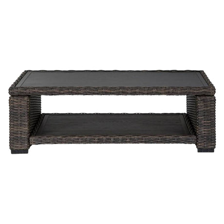 Table basse extérieure en résine brune foncée - Grasson Lane