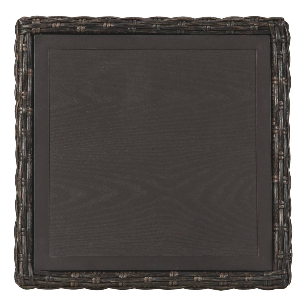 Table d'appoint extérieure en résine tressée brune - Grasson Lane