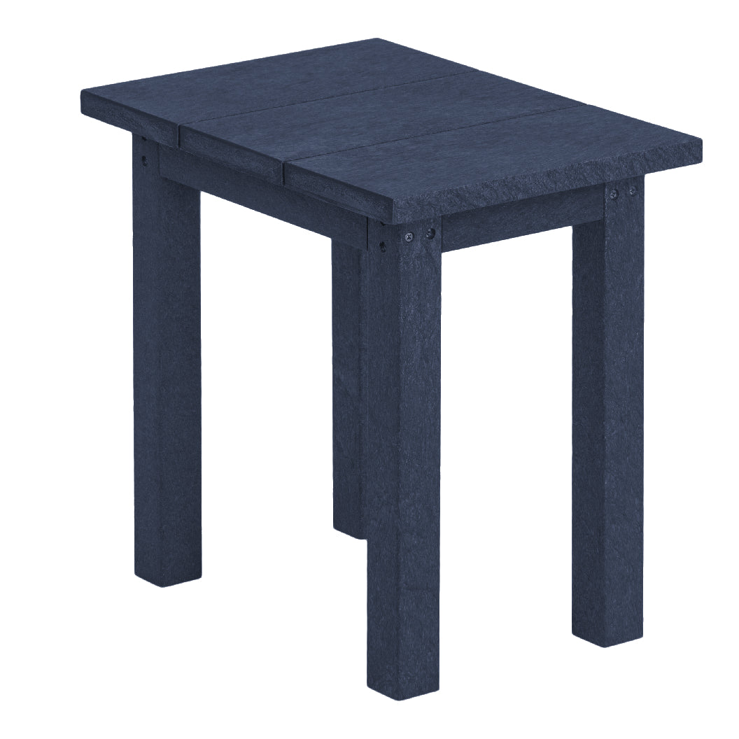 Table d'appoint extérieure bleu marin plastique recyclé rectangulaire