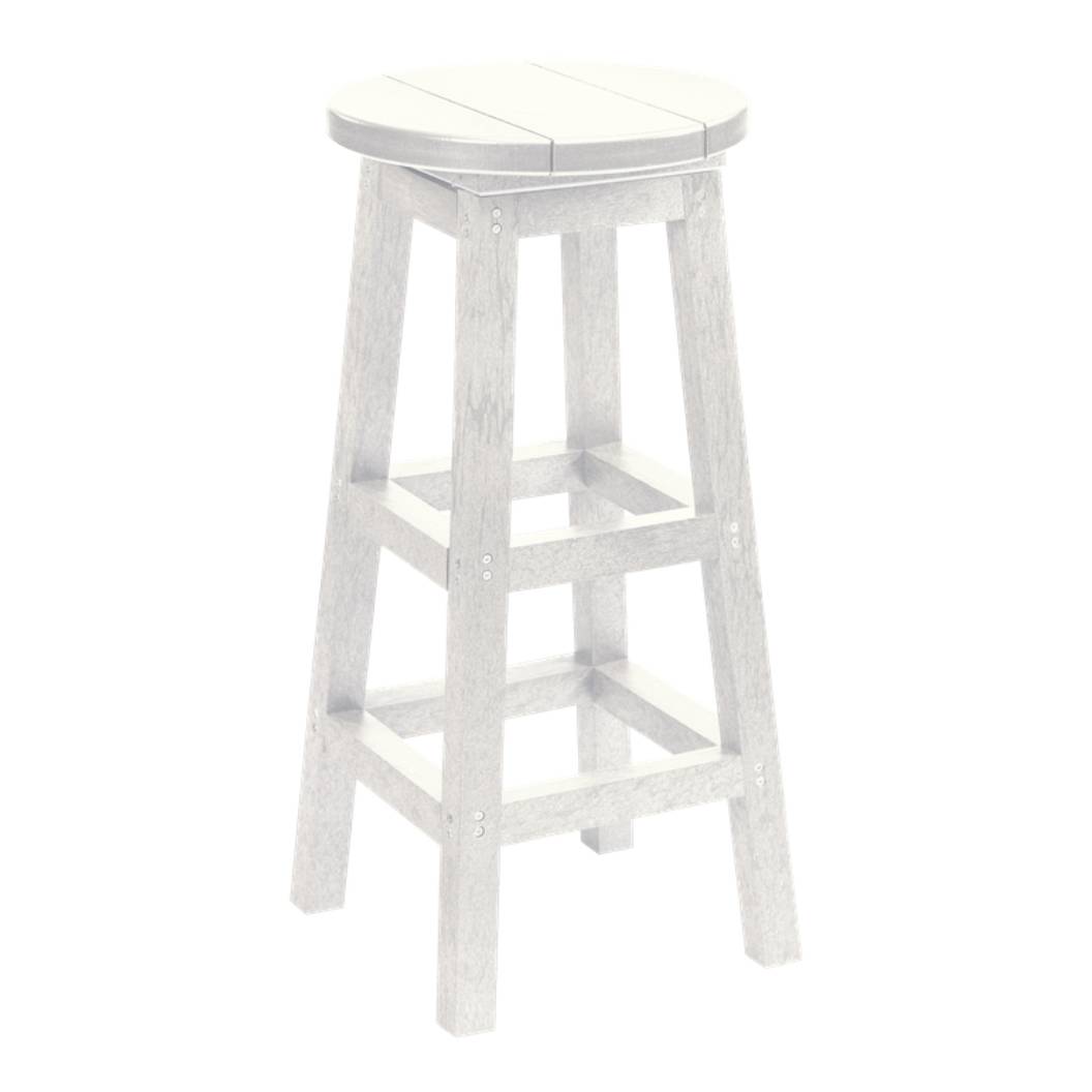 Tabouret extérieure blanc plastique recyclé pivotant