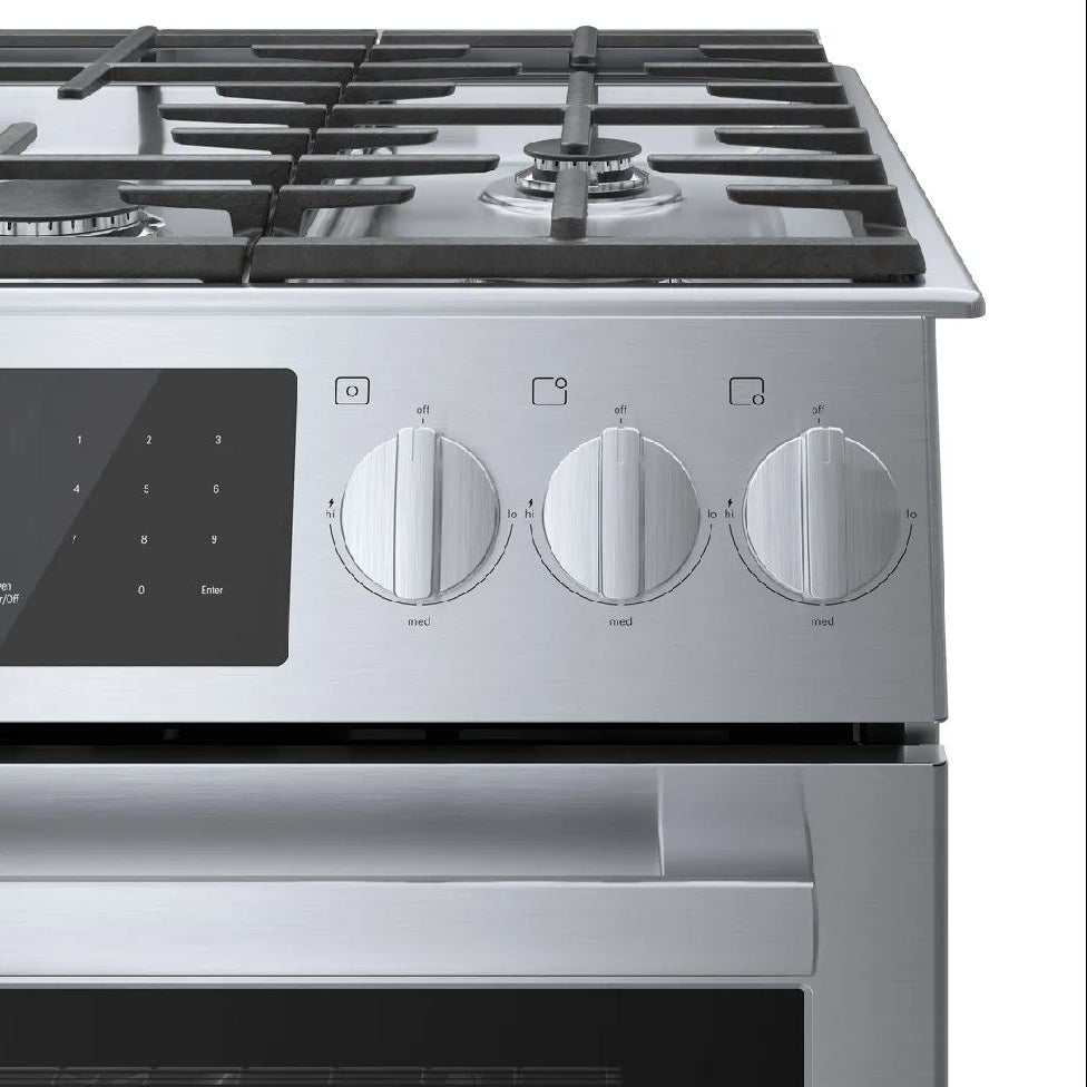 Cuisinière au gaz encastrable 30 po, 4,8 pi³ Inox avec Convection, Mode Pizza et Tiroir-réchaud - Série 800