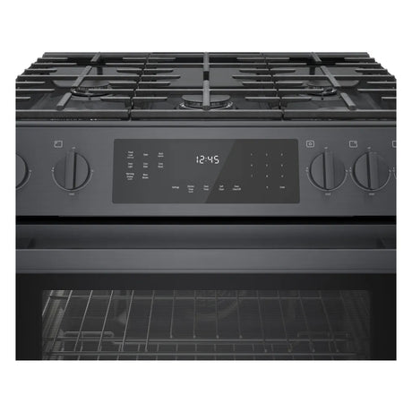 Cuisinière au gaz encastrable 30 po 4,8 pi³ Inox noir - Série 800 - Convection uniforme & Tiroir réchaud