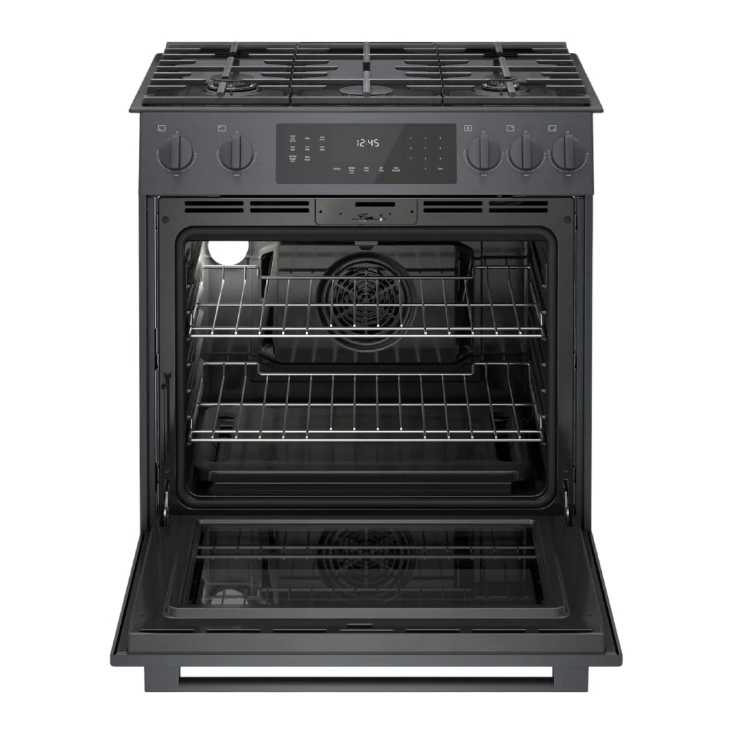 Cuisinière au gaz encastrable 30 po 4,8 pi³ Inox noir - Série 800 - Convection uniforme & Tiroir réchaud