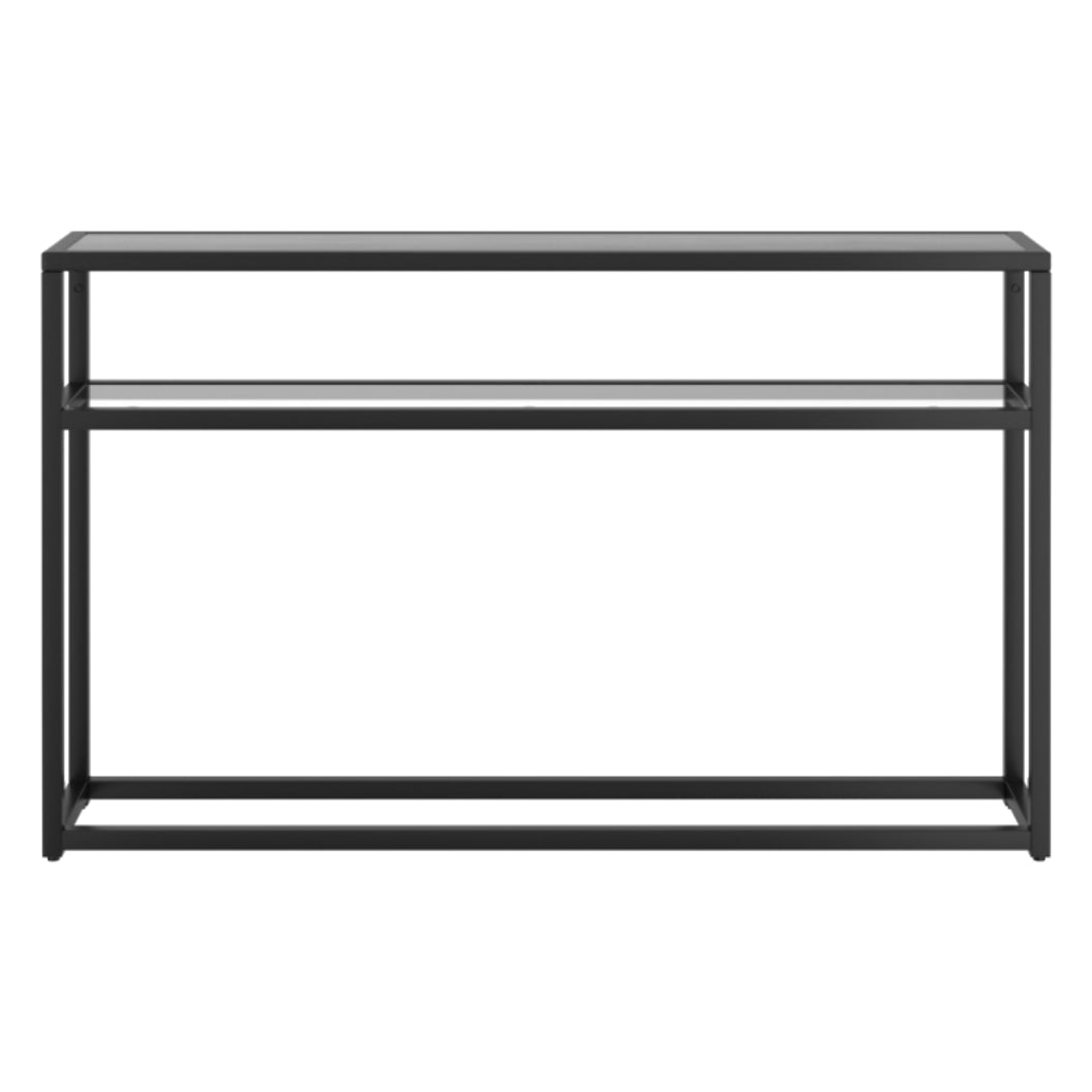Table console en bois d'ingénierie et métal noir mat - Quinn