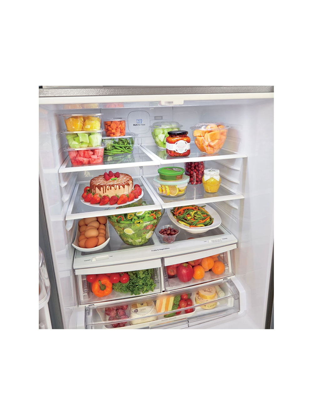 Réfrigérateur porte française 30 po 3 portes 21,8 pi³ Inox noir Smart Cooling Plus™