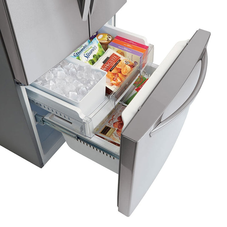 Réfrigérateur à portes françaises 30 po, 21,8 pi³ Inox avec Multi-Air Flow et Distributeur d'eau