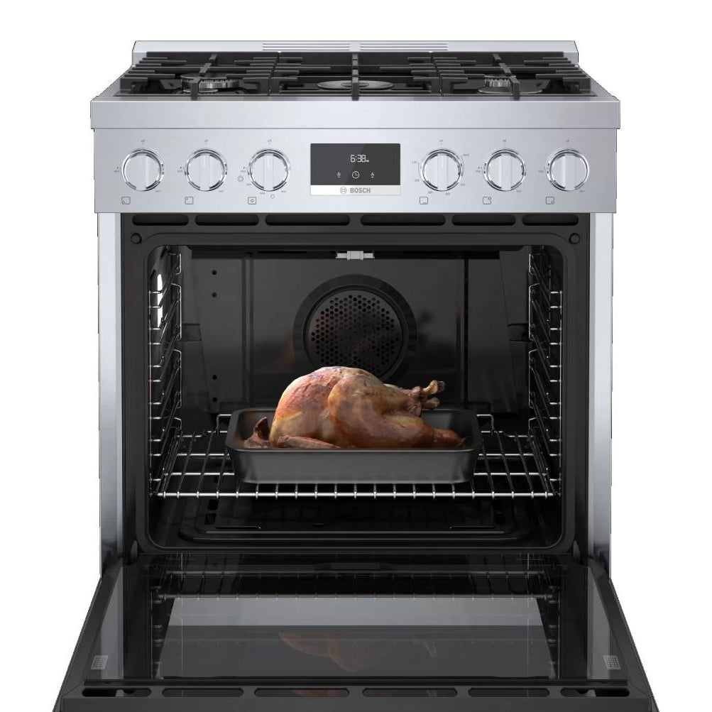 Cuisinière au gaz 30 po, 3,6 pi³ Inox avec Brûleurs scellés et QuietClose® - Série 800