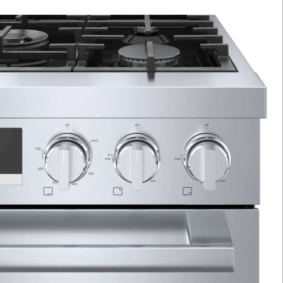 Cuisinière au gaz 30 po, 3,6 pi³ Inox avec Brûleurs scellés et QuietClose® - Série 800