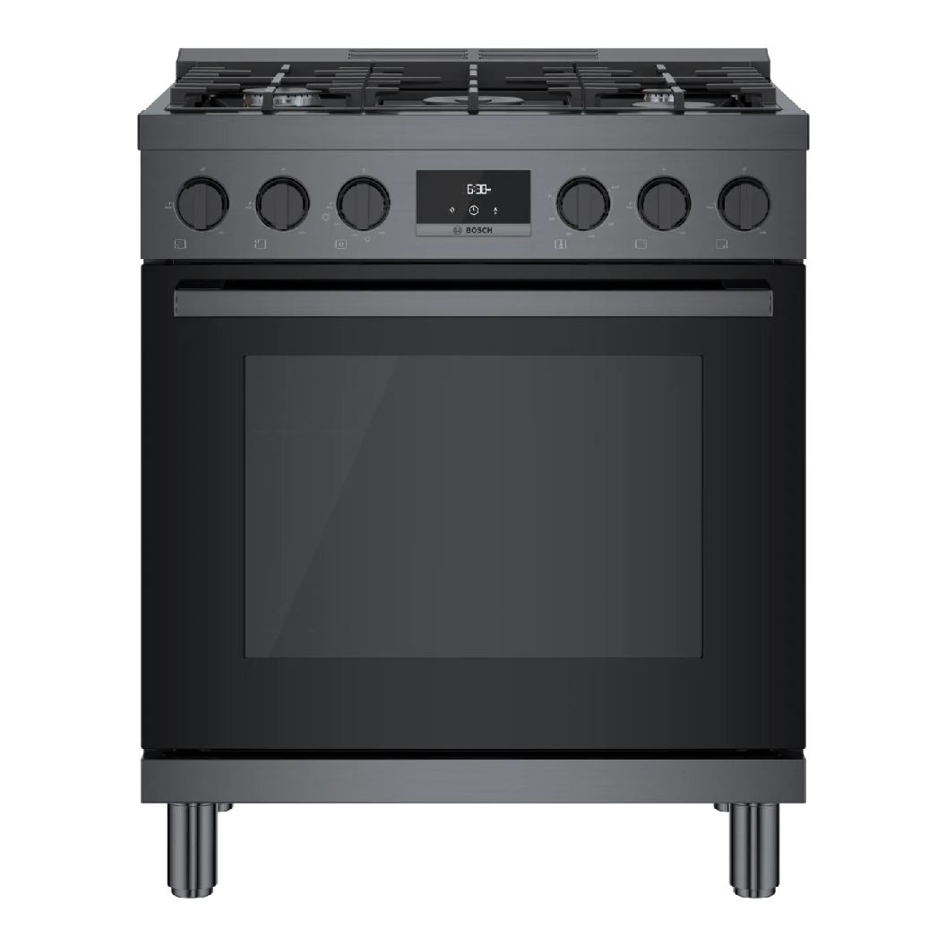 Cuisinière au gaz 30 po, 3,7 pi³ Inox noir - Série 800 avec 5 brûleurs