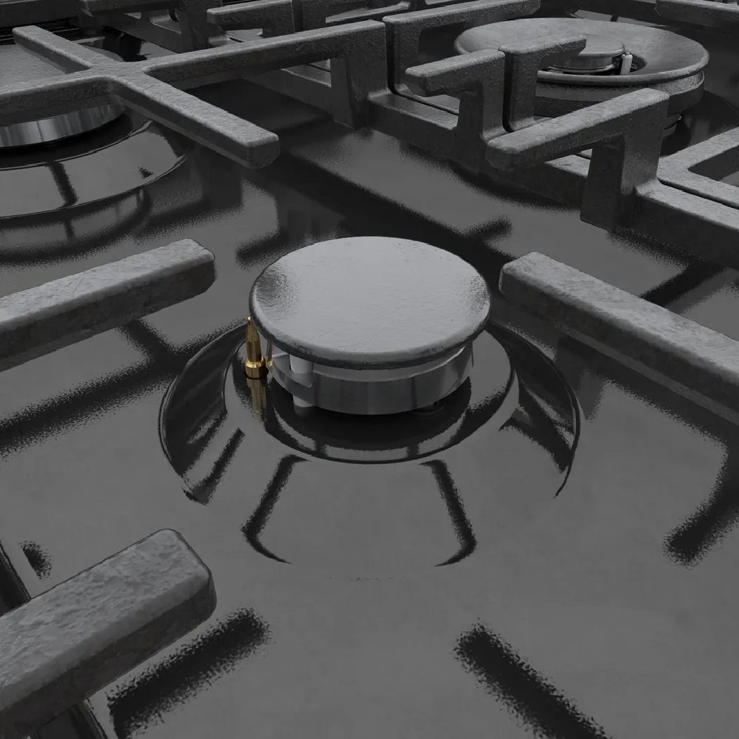 Cuisinière au gaz 30 po, 3,7 pi³ Inox noir - Série 800 avec 5 brûleurs