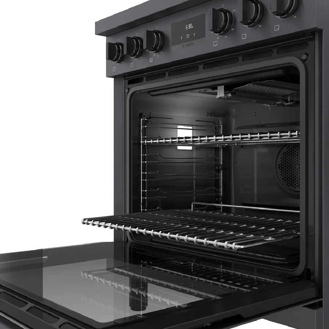 Cuisinière au gaz 30 po, 3,7 pi³ Inox noir - Série 800 avec 5 brûleurs