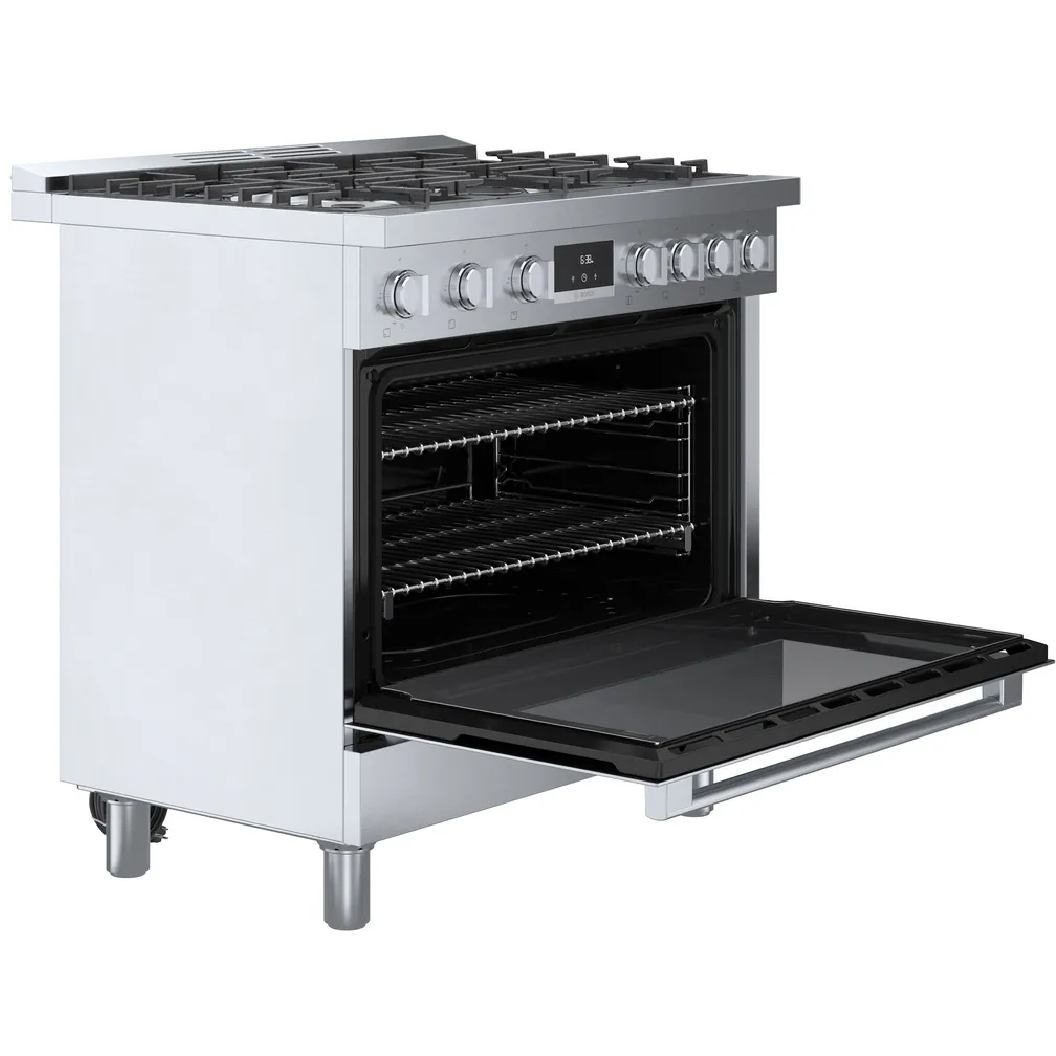 Cuisinière au gaz 36 po, 3,4 pi³ Inox - Série 800 avec 6 brûleurs