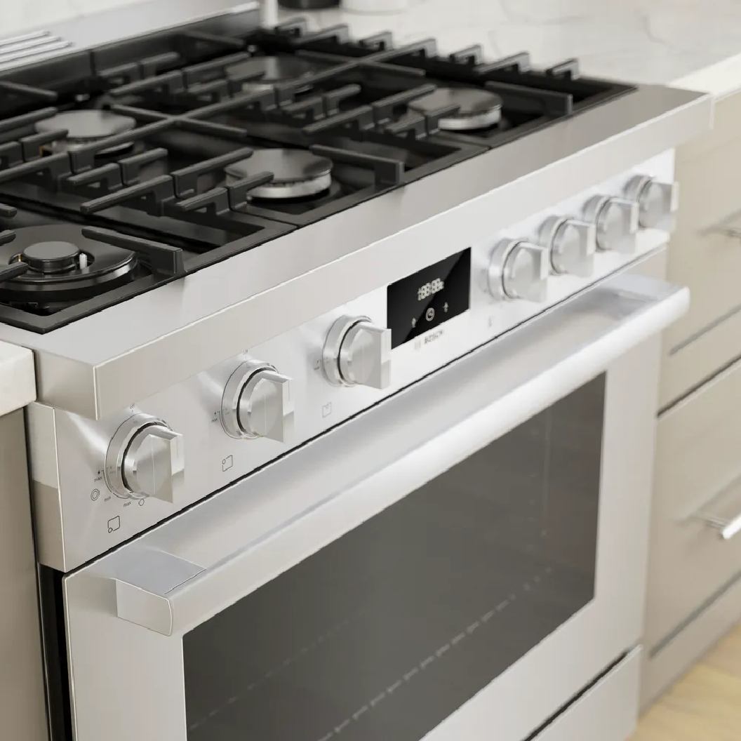 Cuisinière au gaz 36 po, 3,4 pi³ Inox - Série 800 avec 6 brûleurs