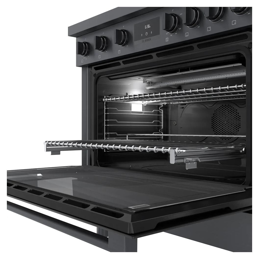 Cuisinière au gaz 36 po, 3,4 pi³ Inox Noir - Série 800 avec 6 brûleurs
