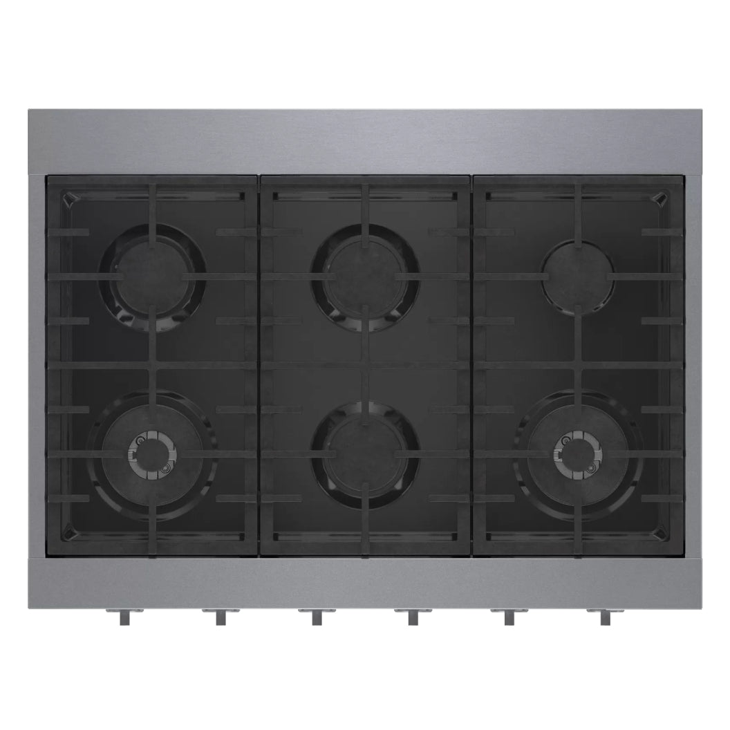 Plaque de cuisson au gaz 36 po Inox - Série 800 avec 6 brûleurs
