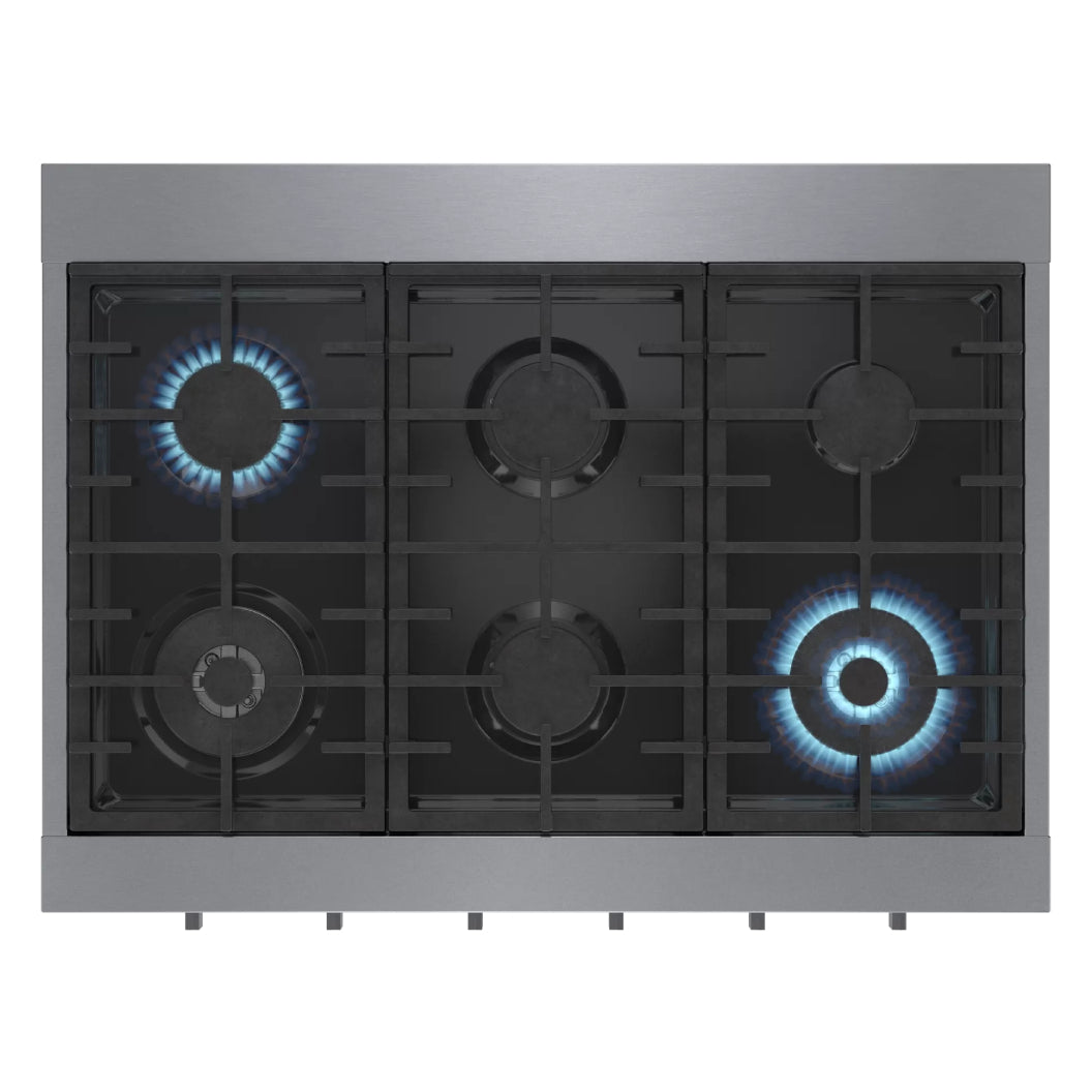 Plaque de cuisson au gaz 36 po Inox - Série 800 avec 6 brûleurs