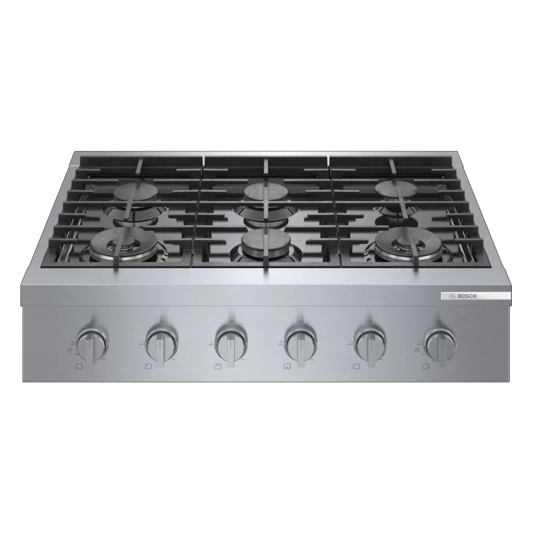 Plaque de cuisson au gaz 36 po Inox - Série 800 avec 6 brûleurs