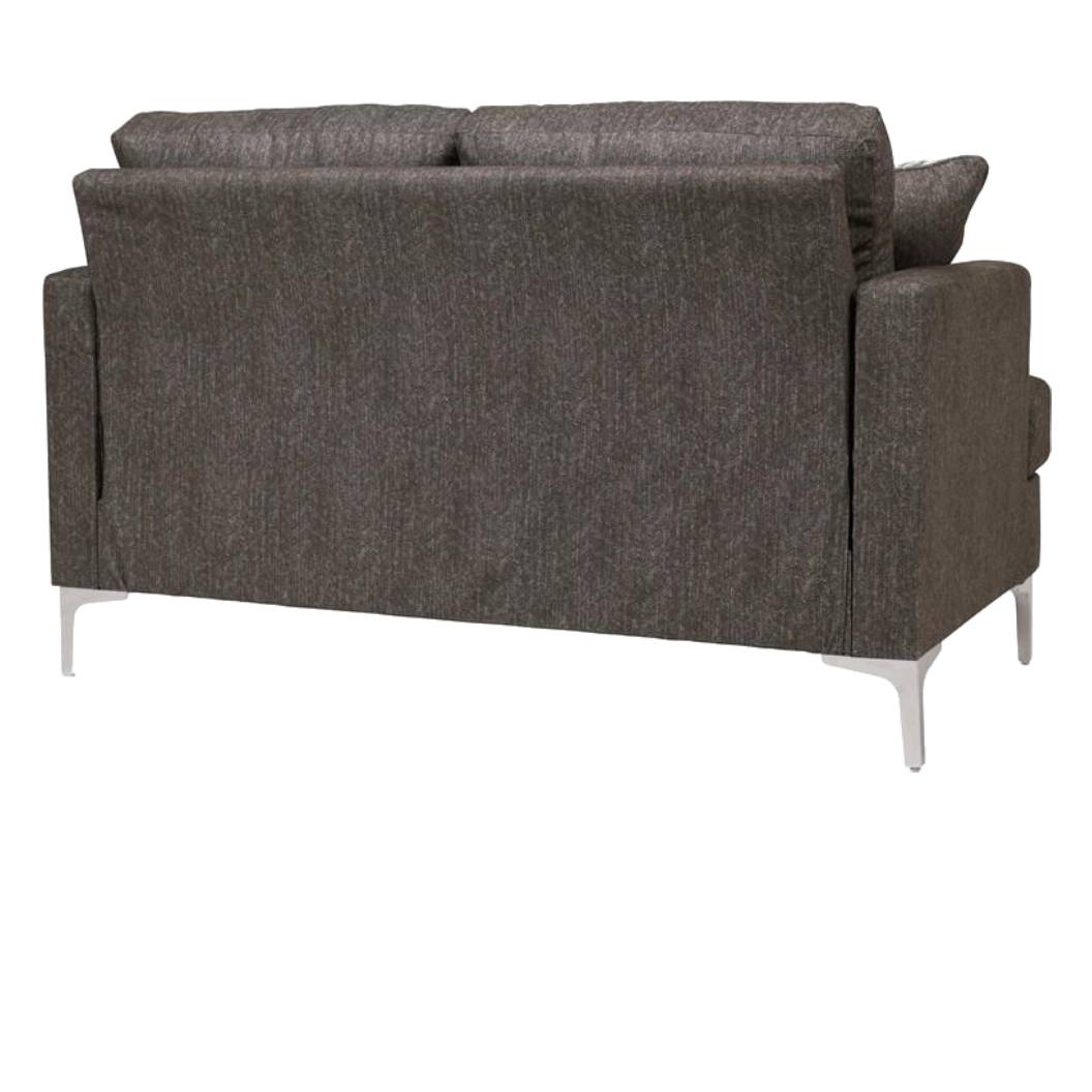 Causeuse en tissu brun grisâtre avec coussins - Arcola