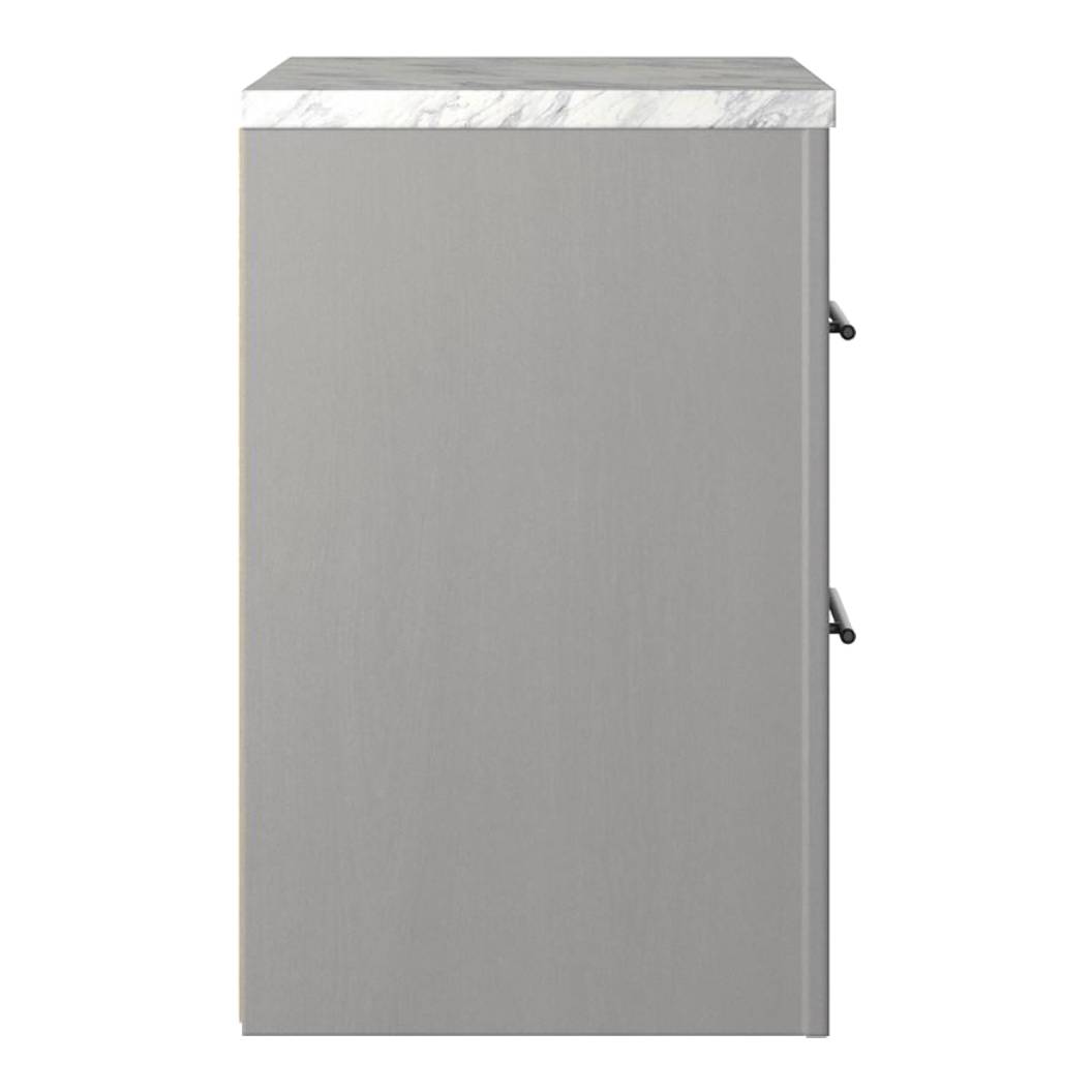Table de chevet à 2 tiroirs en faux marbre et bois gris - Cottenburg