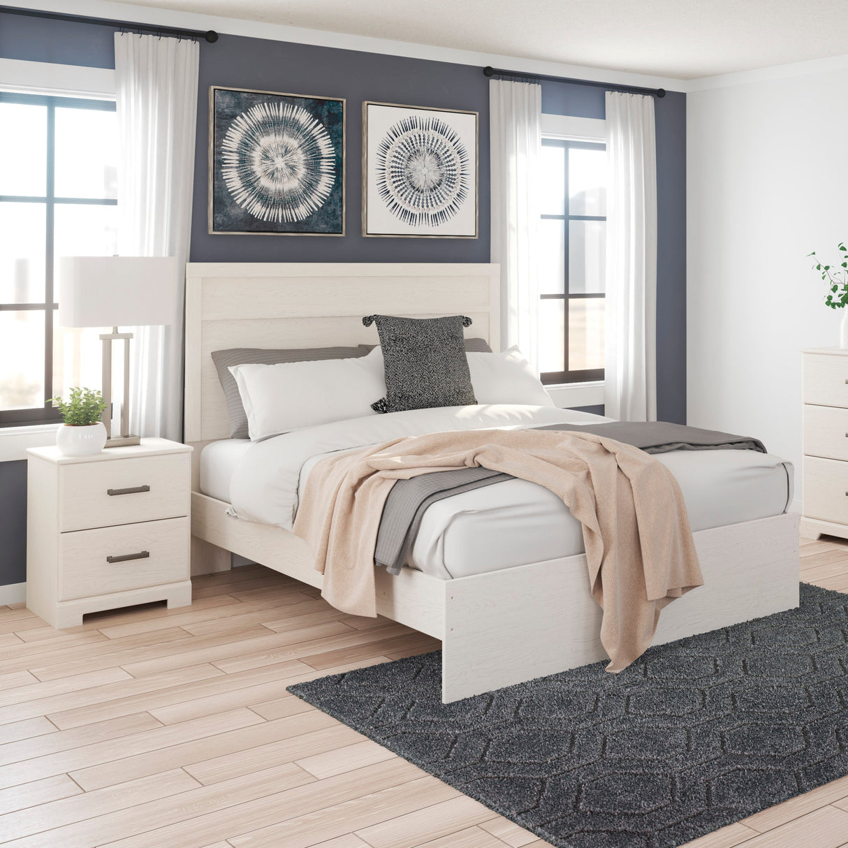 Table de chevet Blanc en bois - Stelsie