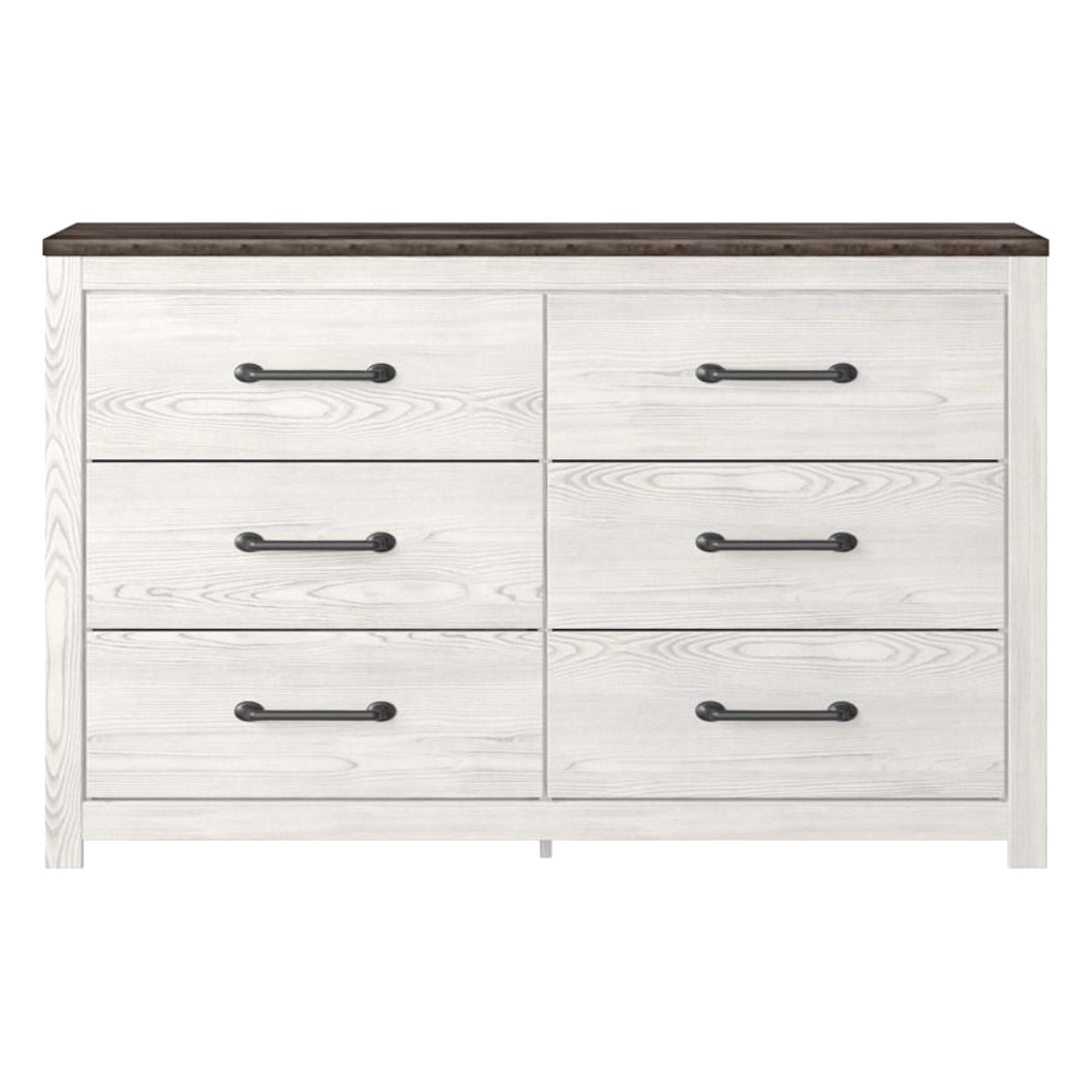 Bureau à 6 tiroirs en bois bicolore - Gerridan