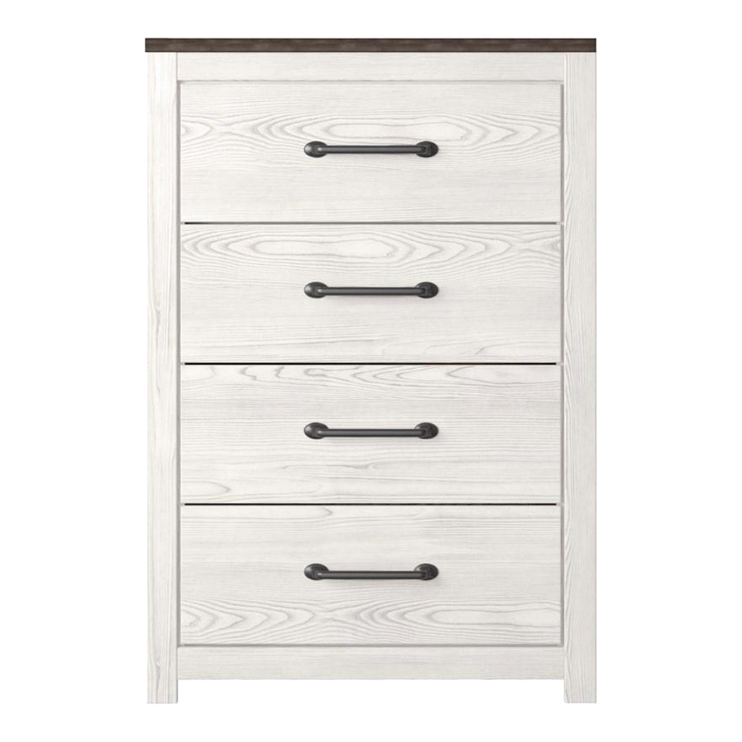 Commode à 4 tiroirs en bois/placage bicolore - Gerridan