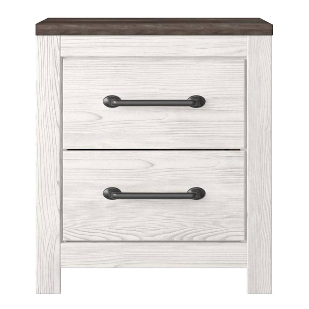 Table de chevet Blanc et brun en bois - Gerridan