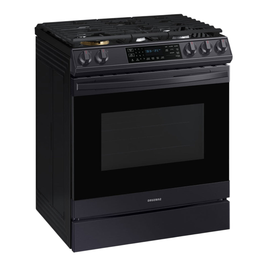 Cuisinière au gaz encastrable 30 po, 6,0 pi³ Inox noir avec Air Fry, Wi-Fi et Autonettoyage