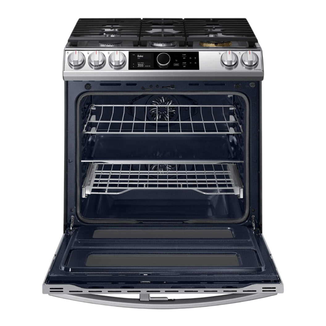 Cuisinière biénergie encastrable Flex Duo 30 po, 6,3 pi³ Argenté avec Air Fry et Wi-Fi