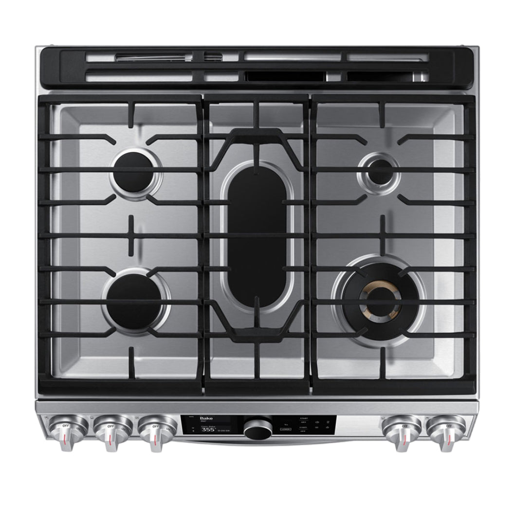 Cuisinière biénergie encastrable Flex Duo 30 po, 6,3 pi³ Argenté avec Air Fry et Wi-Fi