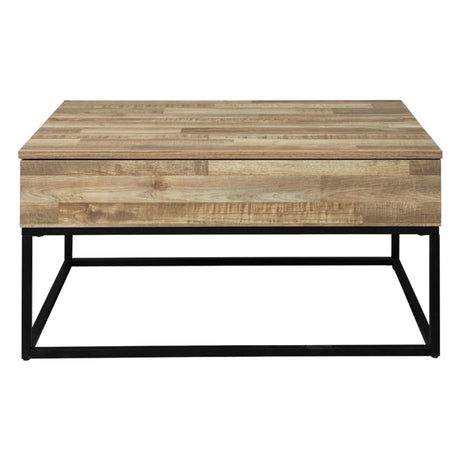 Table basse en bois naturel reproduit avec plateau relevable - Gerdanet