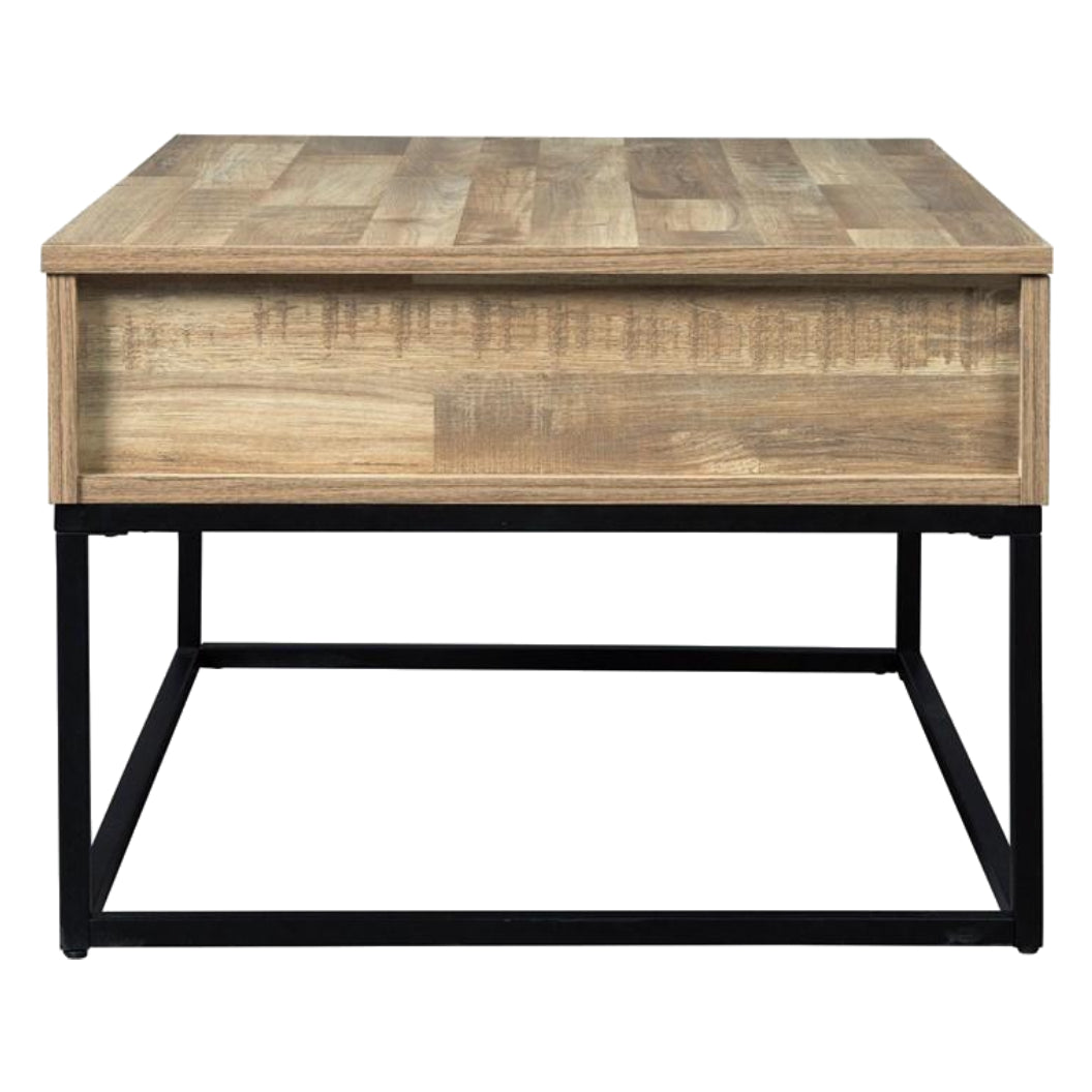 Table basse en bois naturel reproduit avec plateau relevable - Gerdanet