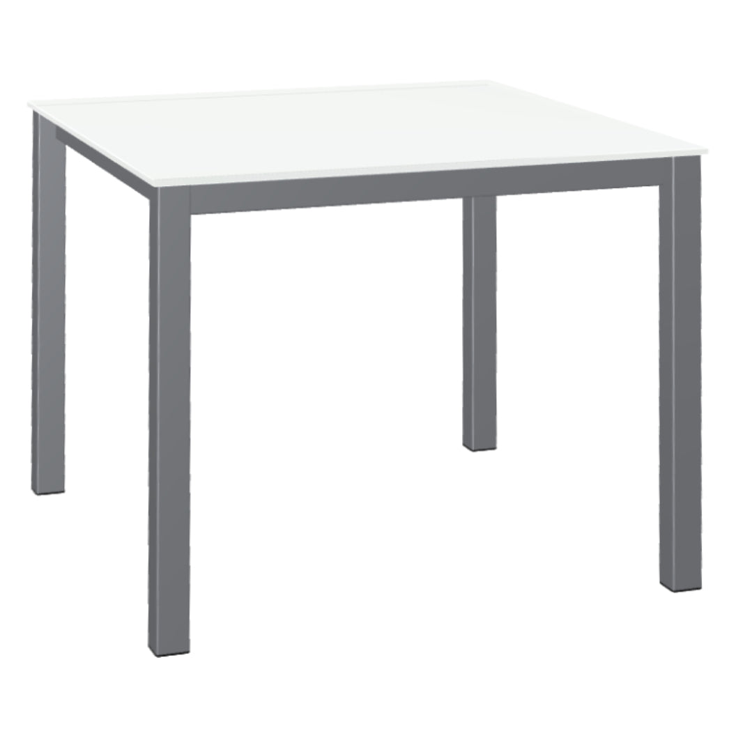 Table de salle à manger carrée en verre blanc - Carbon