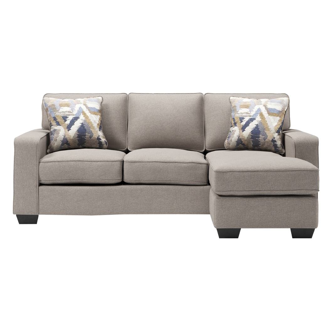 Sofa en tissu gris pierre avec chaise longue - Greaves