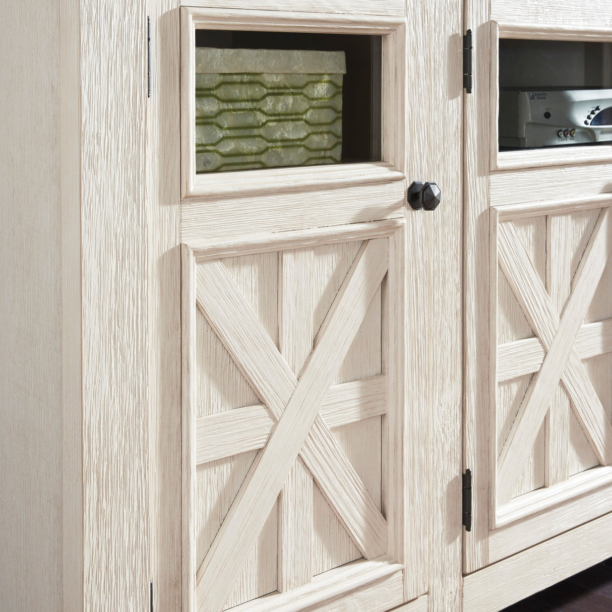 Meuble de télévision en bois et placage bicolore à 4 portes - Bolanburg