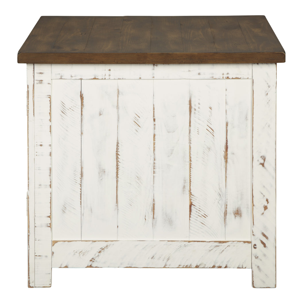 Table d'appoint en bois et placage bicolore avec 2 portes - Wystfield