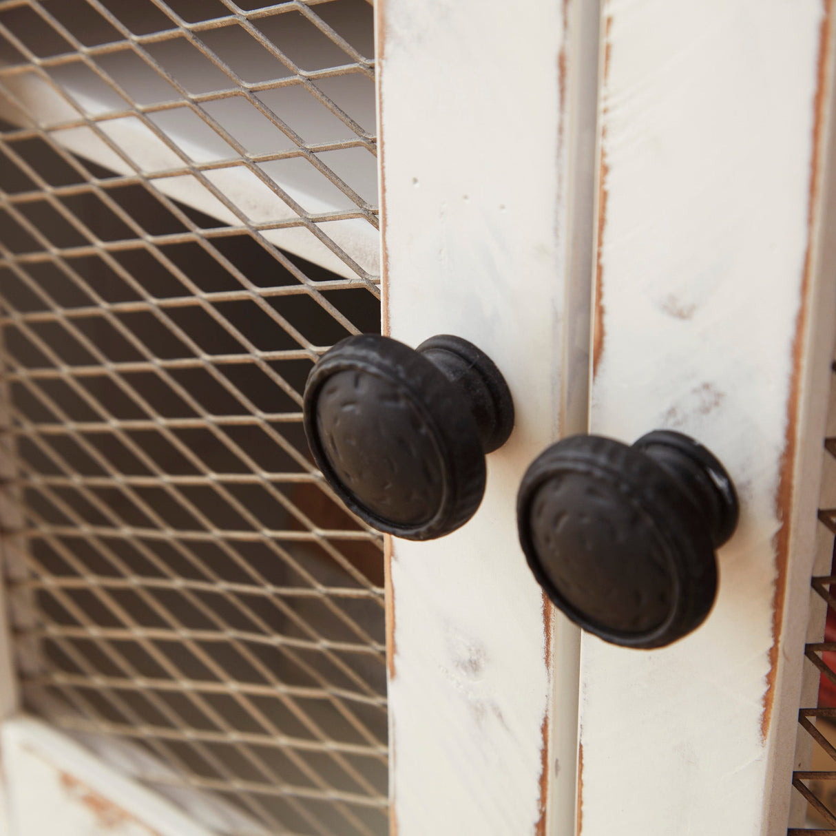 Table d'appoint en bois et placage bicolore avec 2 portes - Wystfield