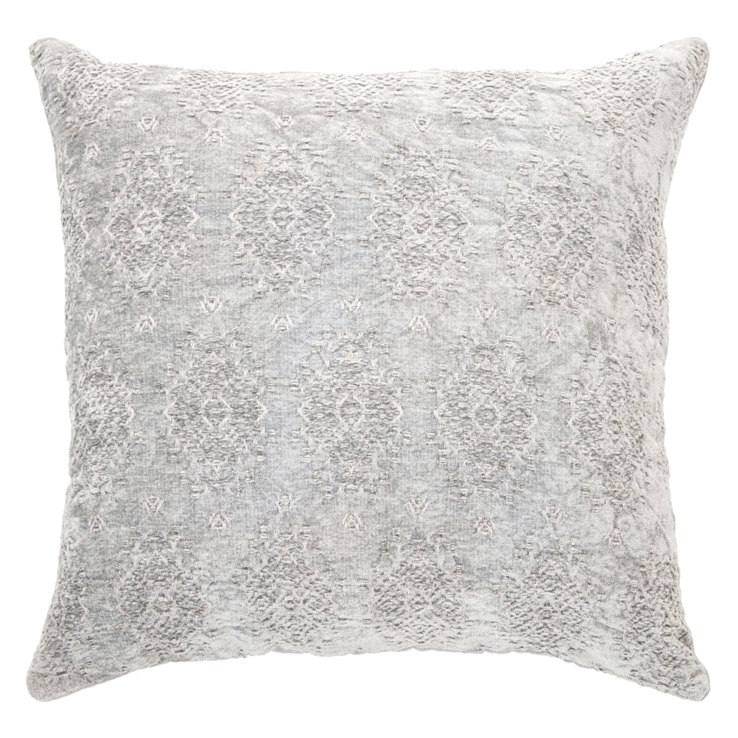 Coussin 25 x 25 po en velours gris - Toro