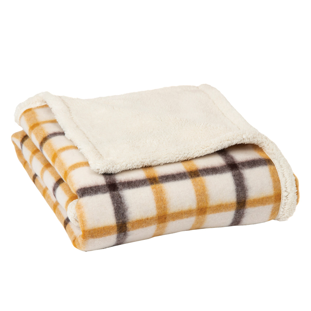 Jeté 50 x 60 po en tissu blanc ligné - Scottish