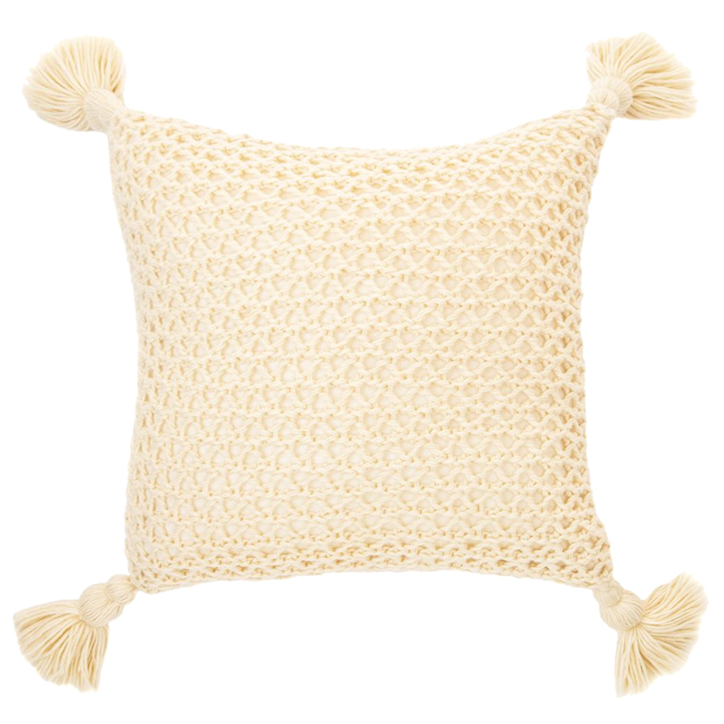 Coussin 20 x 20 po en acrylique beige - Shiva