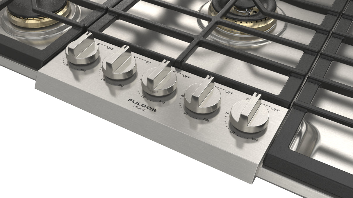 Plaque de cuisson au gaz 36 po. avec 5 brûleurs