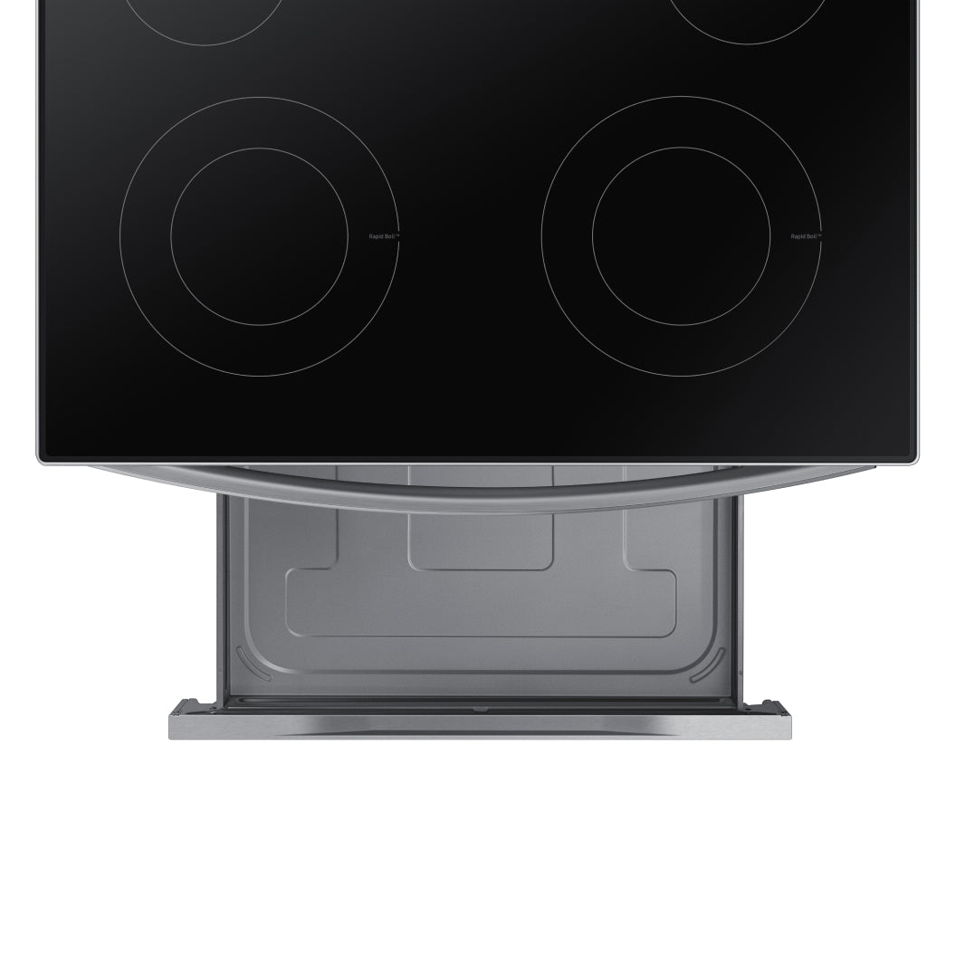 Cuisinière électrique 30 po, 6,3 pi³ Inox avec Intelligence Artificielle et Nettoyage à la vapeur