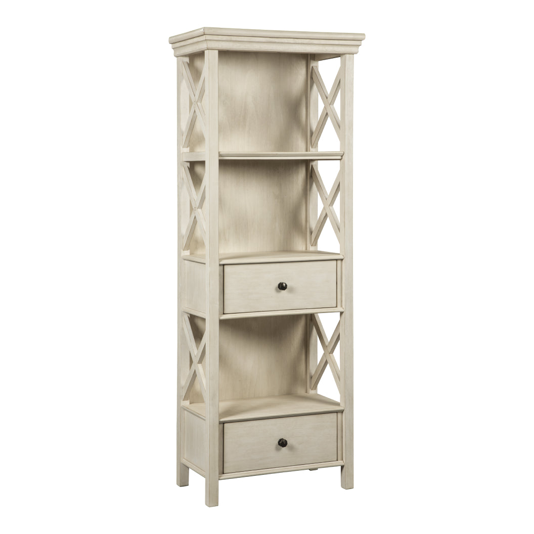 Bibliothèque en bois/placage blanc antique avec 2 tiroirs - Bolanburg