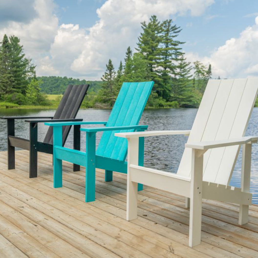 Chaise extérieure en plastique recyclé - Adirondack Moderne C06